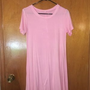 Pink tee shirt dress